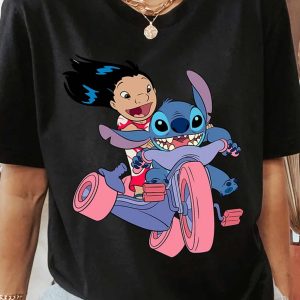 BEST Bike Adventure Graphic Lilo And Stitch Shirt