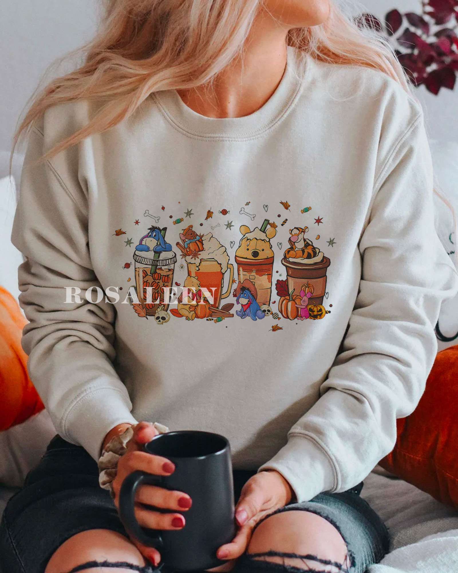 BEST Pooh bear coffee Halloween Sweatshirt BEST Pooh bear coffee Halloween Sweatshirt