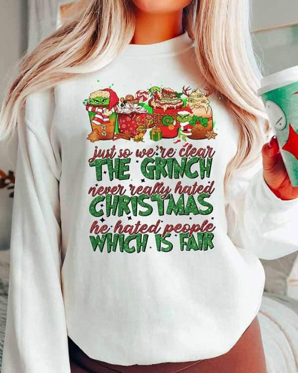 [BEST] The Grinch never really hated Christmas Christmas Sweatshirt