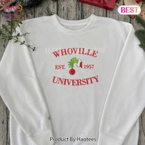 BEST Whoville University Grinch Sweatshirt – Christmas Embroidered Sweatshirt BEST Whoville University Grinch Sweatshirt – Christmas Embroidered Sweatshirt