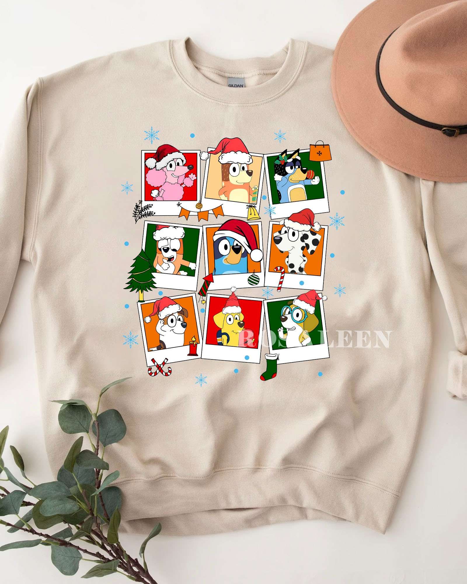 HOT Bluey and Friend Christmas Sweatshirt, T-Shirt HOT Bluey and Friend Christmas Sweatshirt, T-Shirt