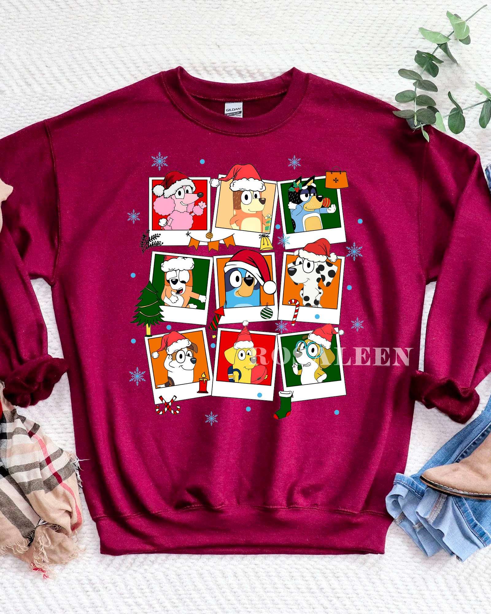 HOT Bluey and Friend Christmas Sweatshirt, T-Shirt HOT Bluey and Friend Christmas Sweatshirt, T-Shirt
