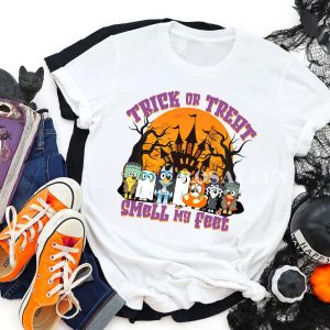 HOT Bluey Trick Or Treat Halloween Kids Shirt
