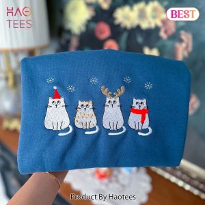 HOT Christmas Cat Embroidered Sweatshirt