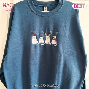HOT Christmas Cat Embroidered Sweatshirt
