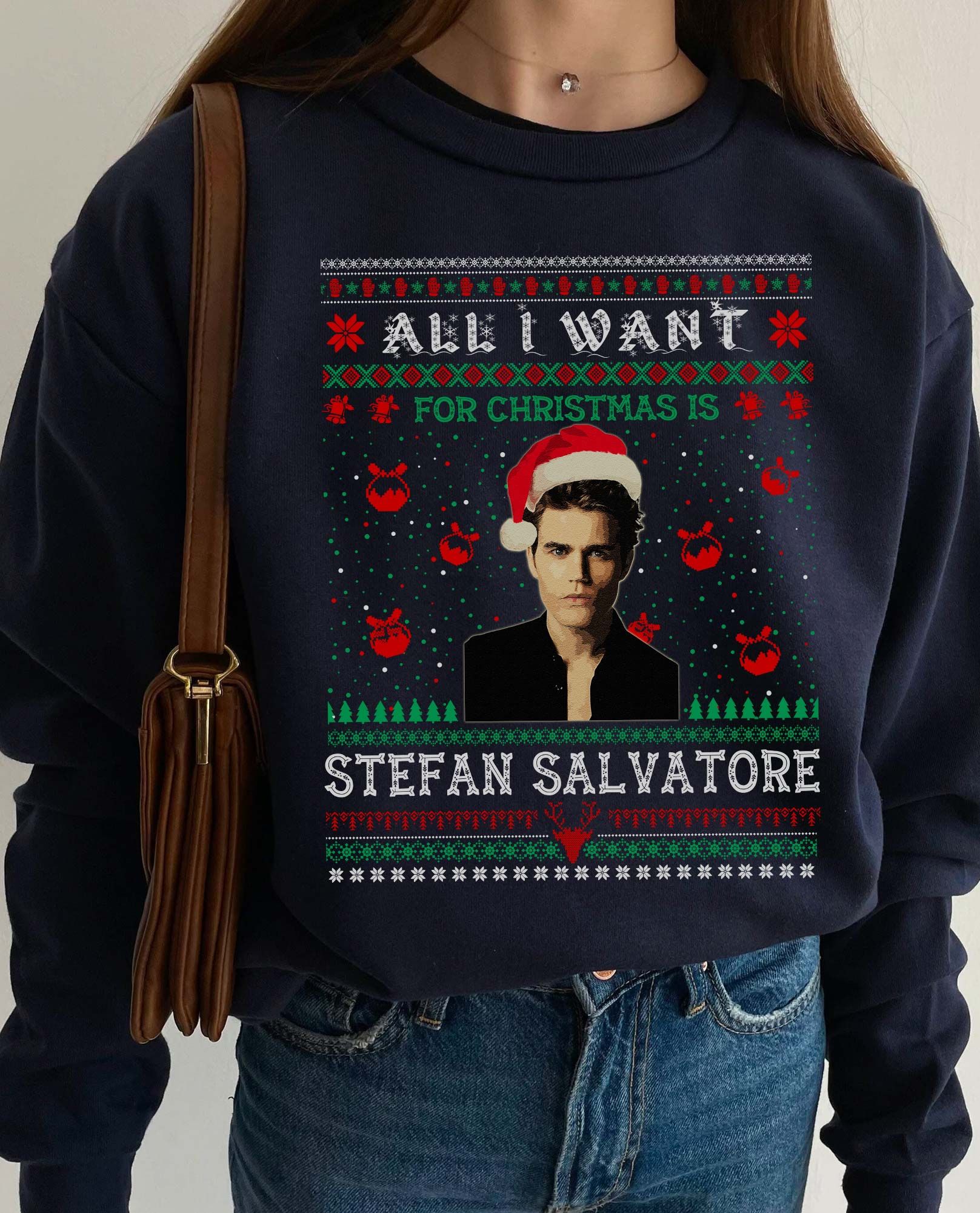 HOT STEFAN SALVATORE All I want for Christmas Christmas Sweatshirt