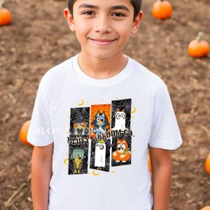 HOT TREND Bluey and Broom Co Halloween Kids Shirt