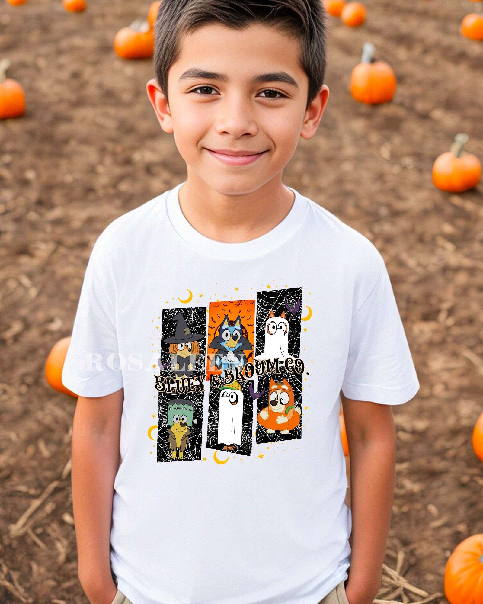 HOT TREND Bluey and Broom Co Halloween Kids Shirt