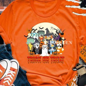 HOT TREND Bluey Vintage Trick r Treat Halloween Sweatshirt, T-Shirt