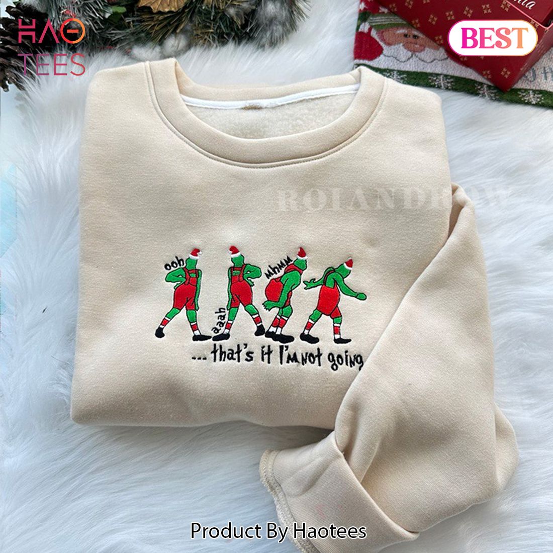 HOT TREND Grinch ohh ahh sweatshirt – Christmas Embroidered Sweatshirt