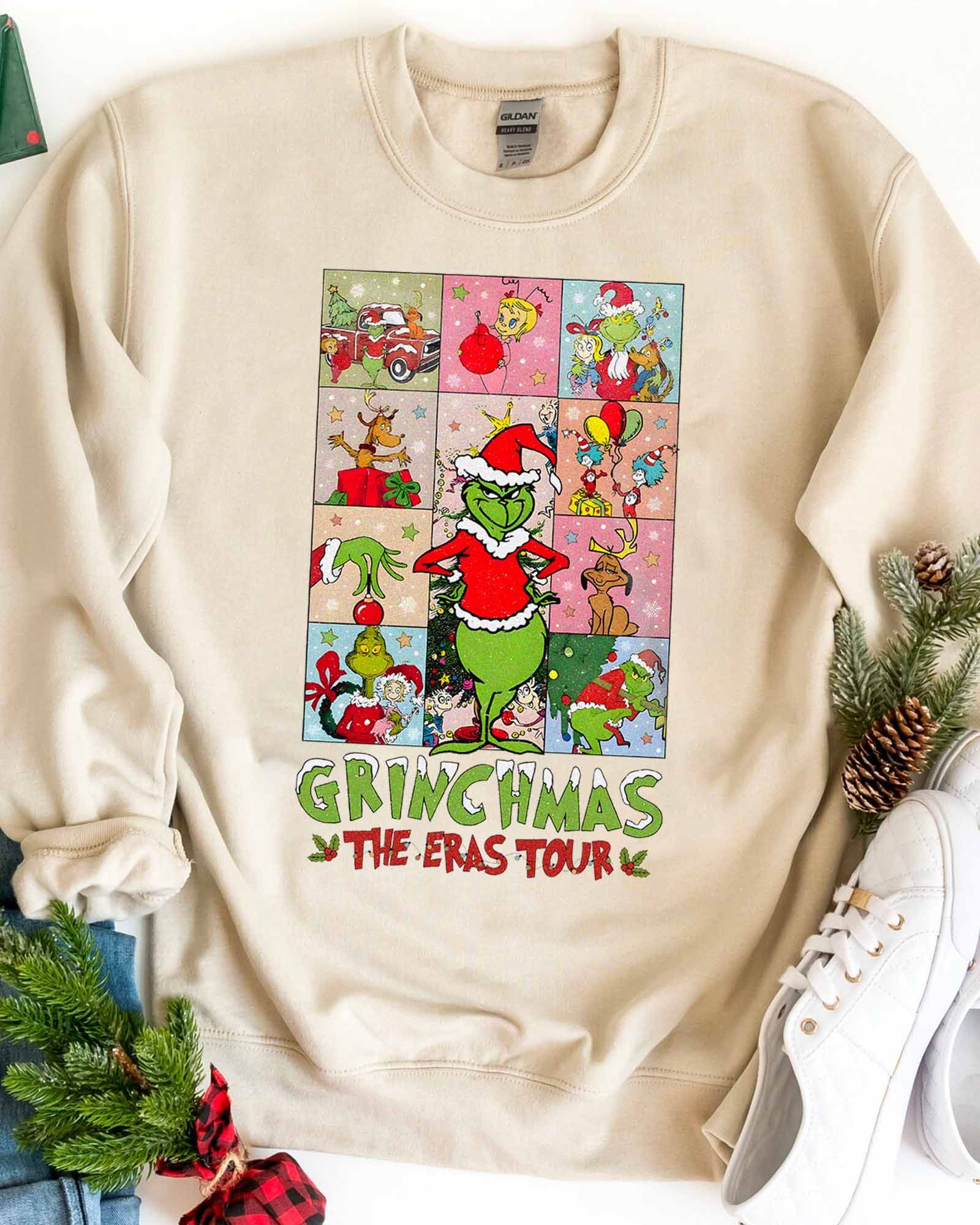 HOT TREND Grinchmas the Eras Tour Christmas Sweatshirt HOT TREND Grinchmas the Eras Tour Christmas Sweatshirt