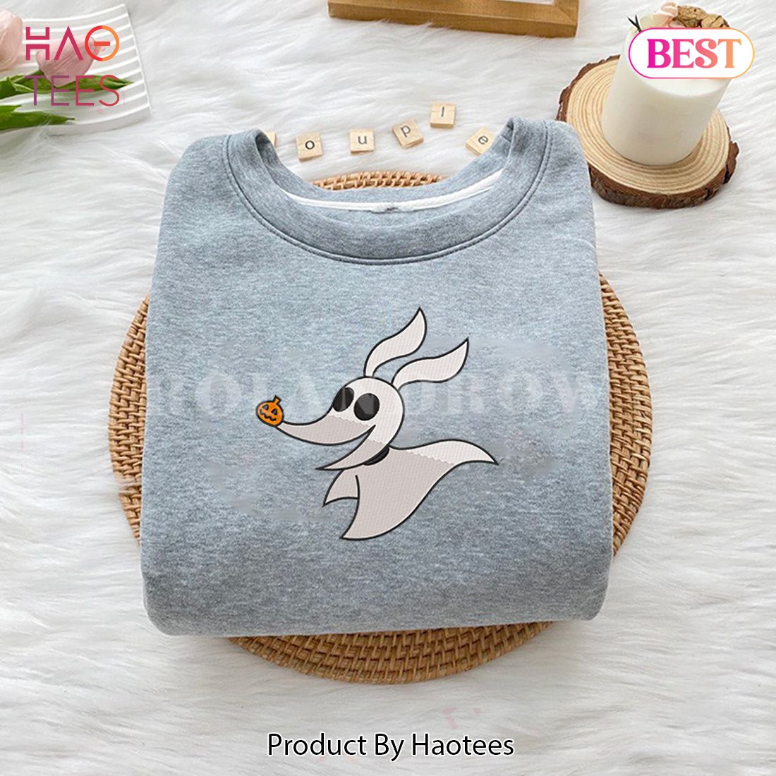 HOT TREND Zero The Nightmare Before Christmas Embroidered Youth Sweatshirt