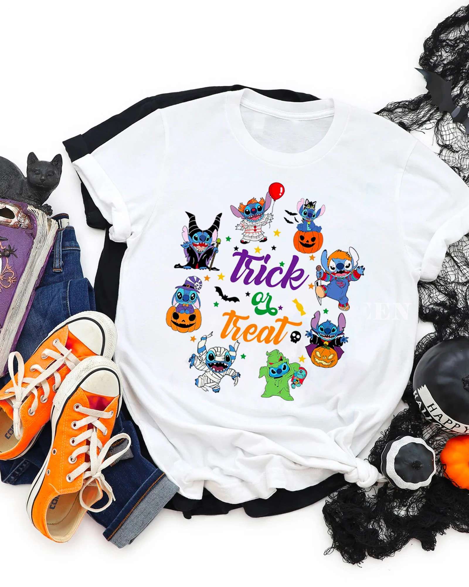 HOT Trick r Treat Stitch Halloween Sweatshirt, T-Shirt
