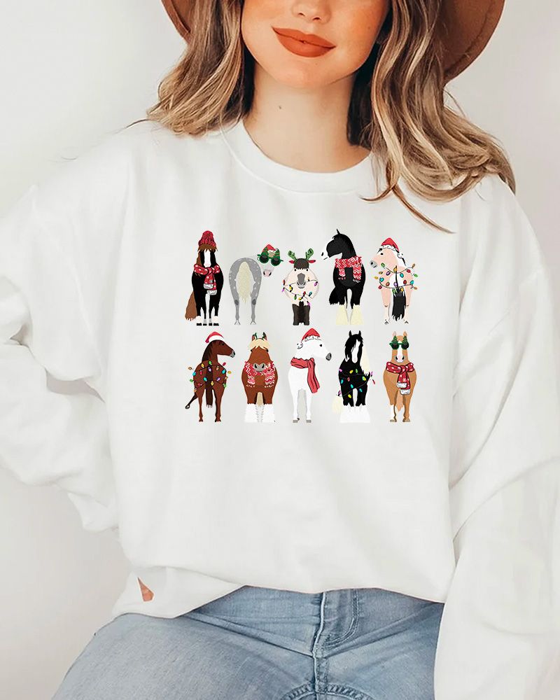 LIMITED Lovely Horse Christmas Christmas Sweatshirt LIMITED Lovely Horse Christmas Christmas Sweatshirt