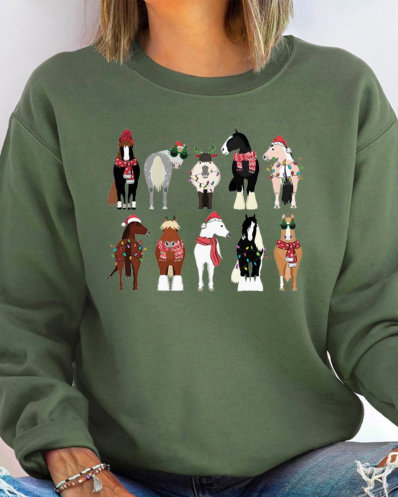LIMITED Lovely Horse Christmas Christmas Sweatshirt LIMITED Lovely Horse Christmas Christmas Sweatshirt