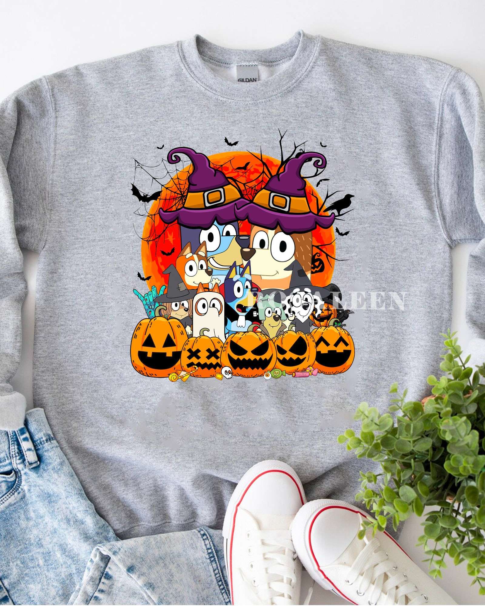 LUXURY Bluey Friends Vintage Halloween Sweatshirt, T-Shirt
