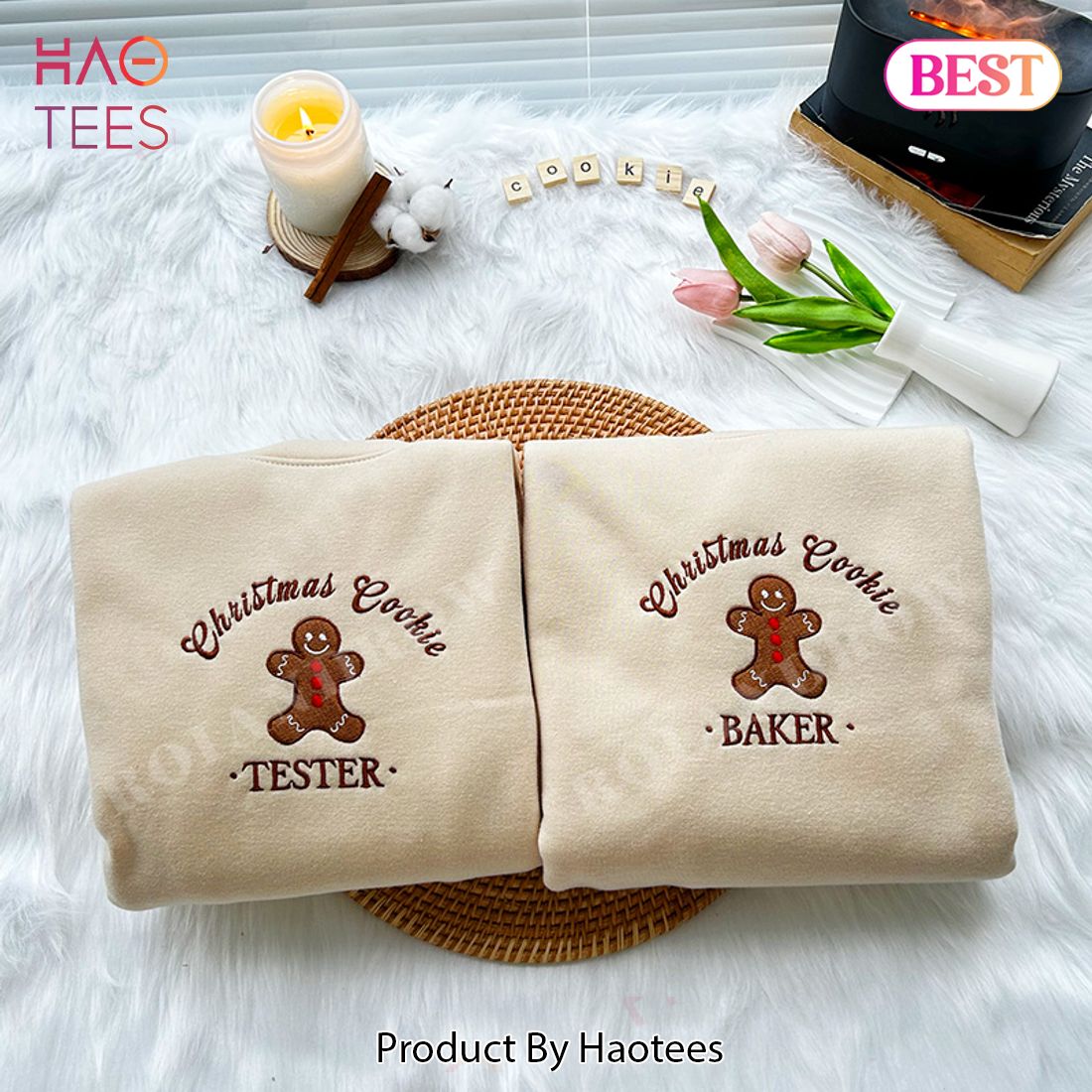 LUXURY Christmas Cookie and Baker Embroidered Youth Sweatshirt