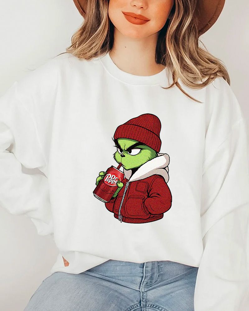 LUXURY Grinch Dr. Pepper Christmas Sweatshirt