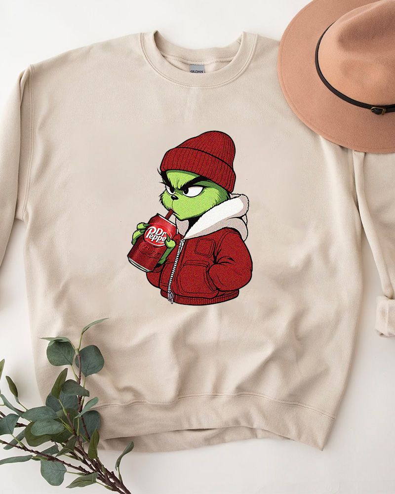 LUXURY Grinch Dr. Pepper Christmas Sweatshirt LUXURY Grinch Dr. Pepper Christmas Sweatshirt