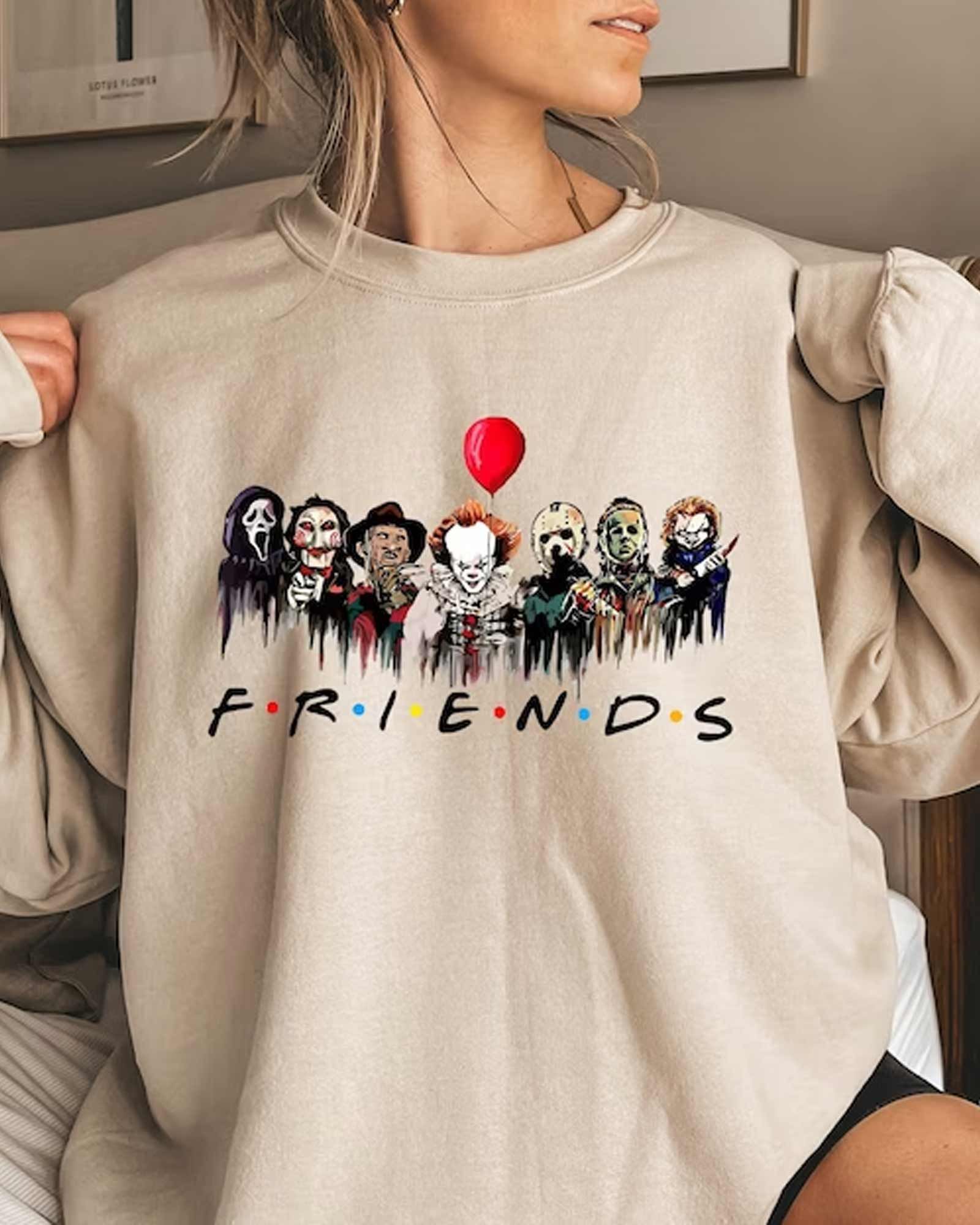 LUXURY Horror Characters Friends- Halloween Shirt LUXURY Horror Characters Friends- Halloween Shirt