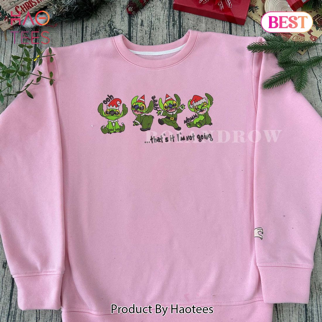 LUXURY Stitch Grinch Chirstmas Ohh Ahh Mhm - Christmas Embroidered Sweatshirt LUXURY Stitch Grinch Chirstmas Ohh Ahh Mhm - Christmas Embroidered Sweatshirt