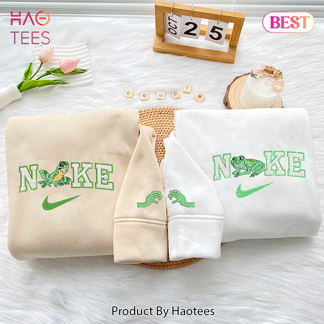 LUXURY Tiana & Naveen Frog - Embroidered Shirt LUXURY Tiana & Naveen Frog - Embroidered Shirt