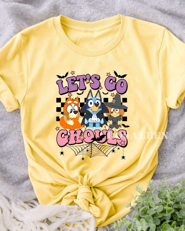 NEW Bluey Let Go Ghouls Halloween Kids shirt