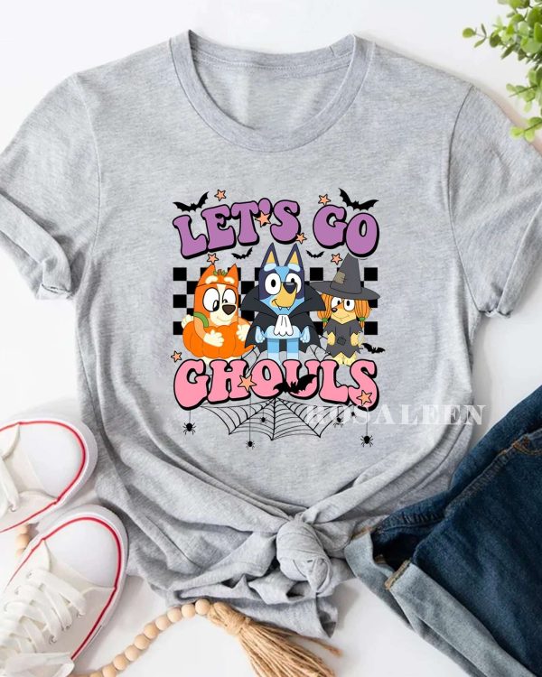 NEW Bluey Let Go Ghouls Halloween Kids shirt