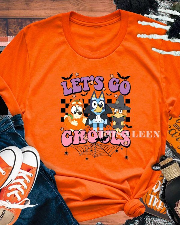 NEW Bluey Let Go Ghouls Halloween Kids shirt
