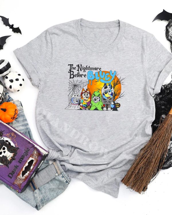 NEW Bluey The Nightmare Before Halloween Shirt Sweatshirt Kids Shirt