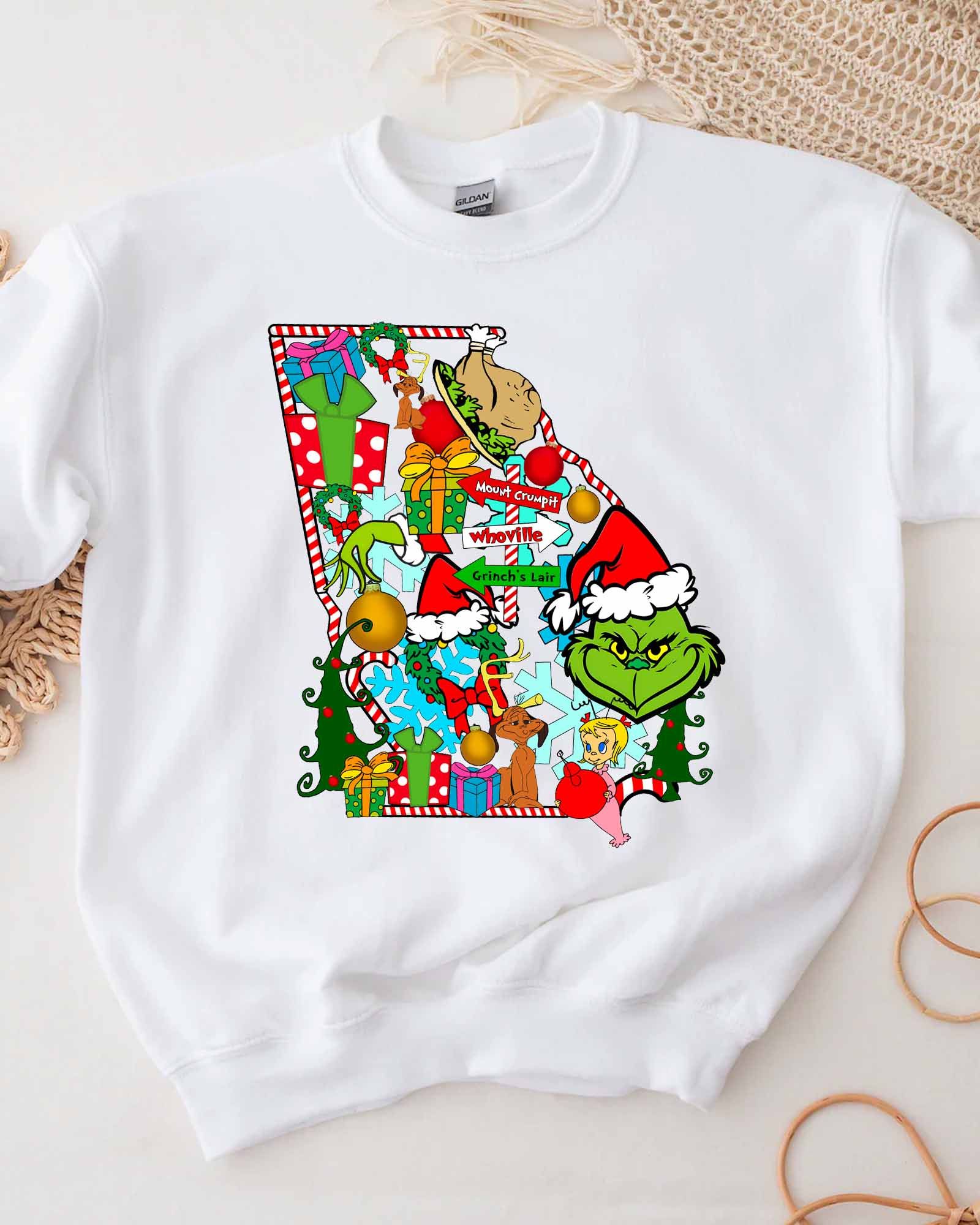 NEW Grinch Georgia Christmas Sweatshirt