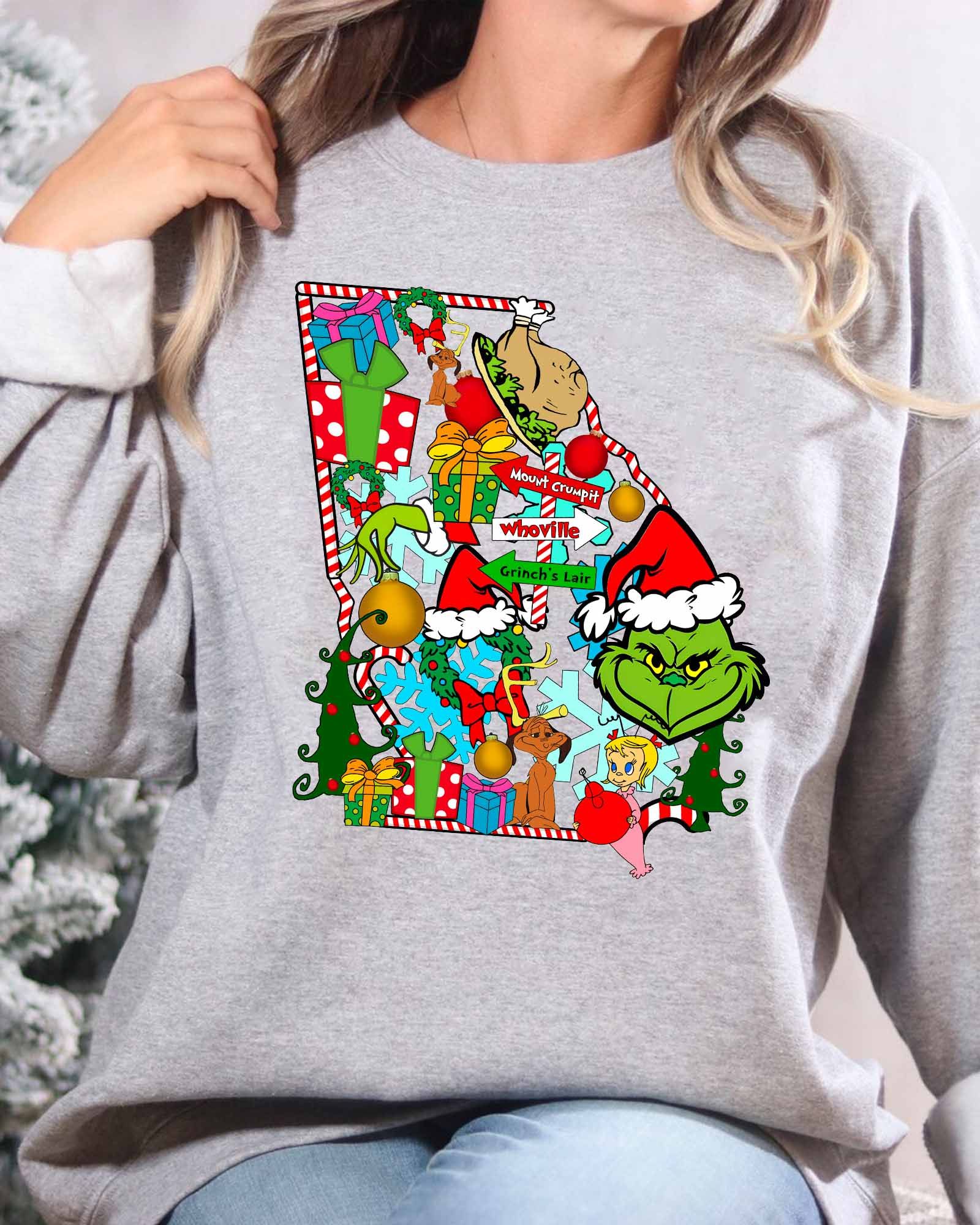 NEW Grinch Georgia Christmas Sweatshirt NEW Grinch Georgia Christmas Sweatshirt
