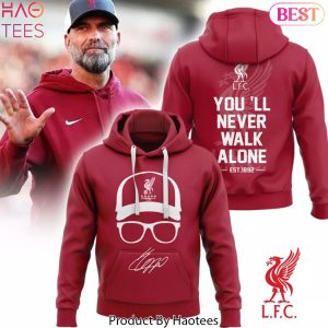 NEW Liverpool FC Jurgen Klopp Signature You Will Never Walk Alone Hoodie