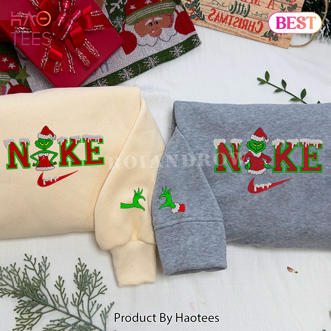 NEW MR Grinch And Mrs Grinch – Embroidered Christmas Shirt