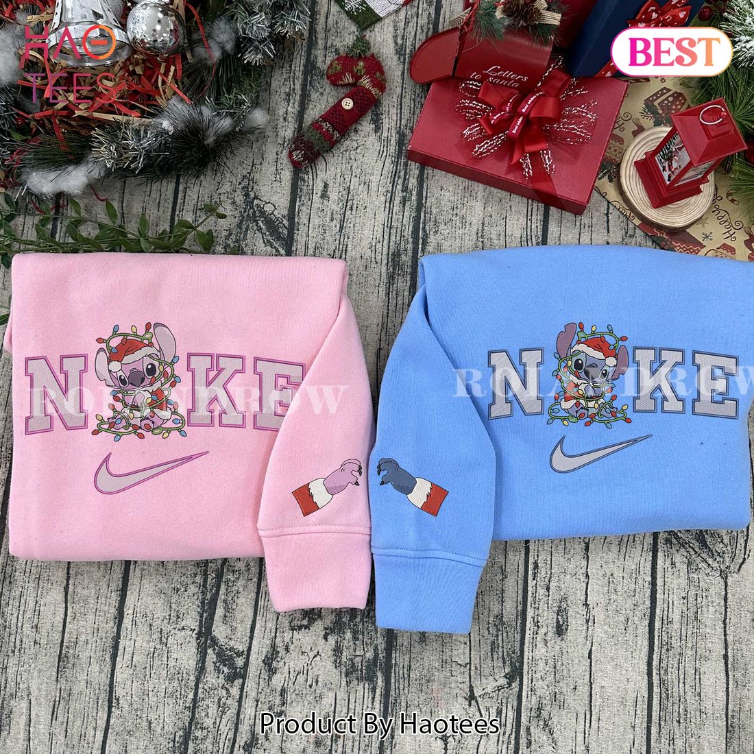 NEW Stitch & Angel ver 2 – Embroidered Christmas Shirt