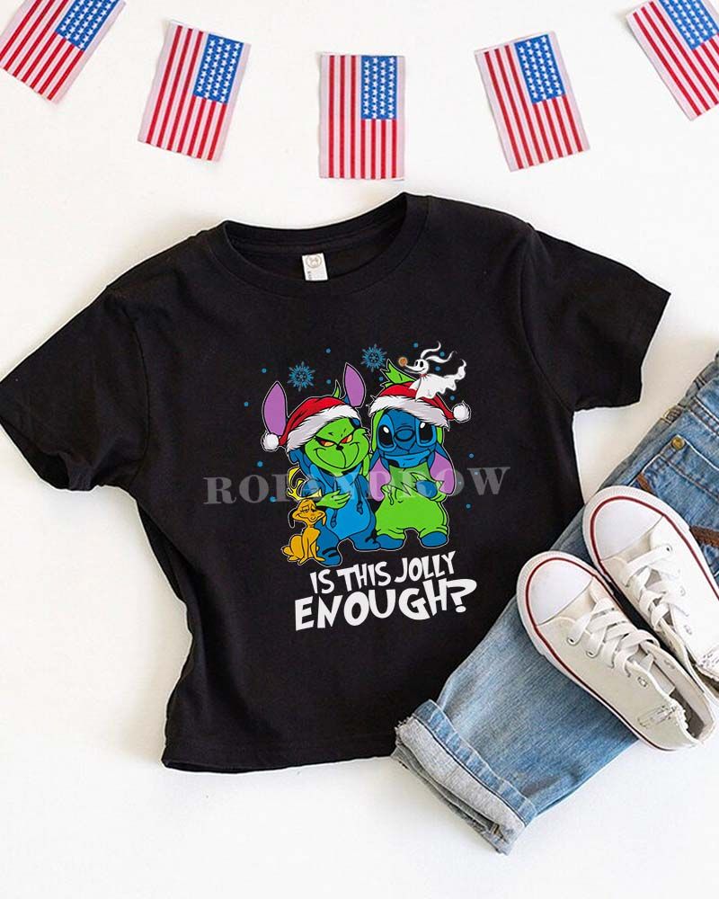 NEW Stitch Is This Jolly Enough_ ? Kids Shirt
