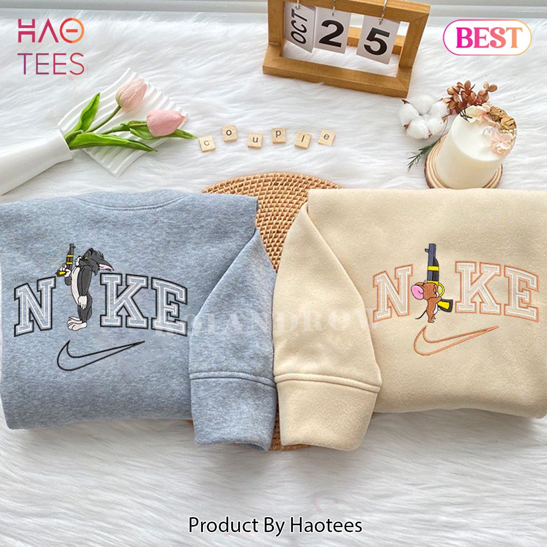 NEW Tom & Jerry  Ver 2  Embroidered Youth Sweatshirt