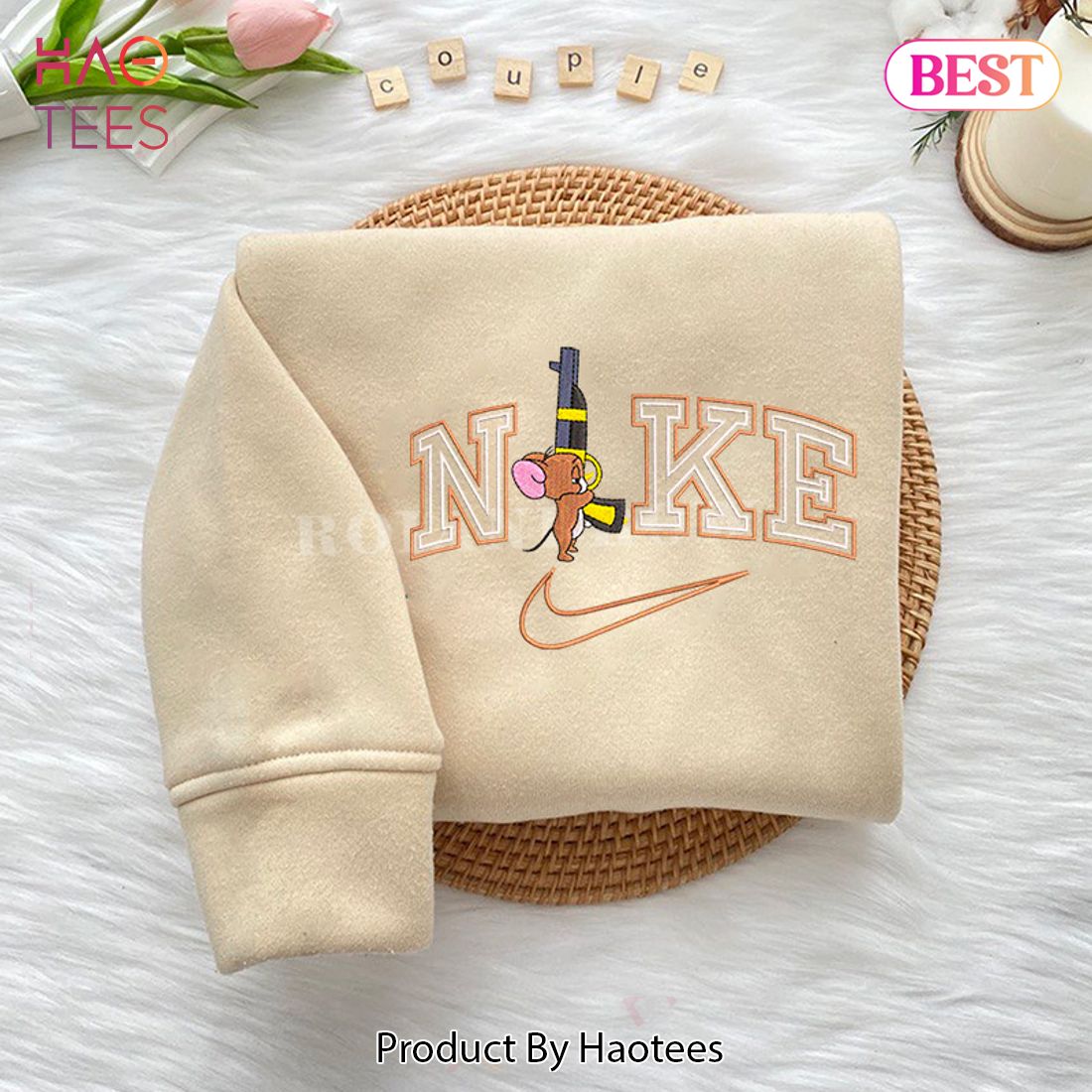 NEW Tom & Jerry Ver 2 Embroidered Youth Sweatshirt NEW Tom & Jerry Ver 2 Embroidered Youth Sweatshirt
