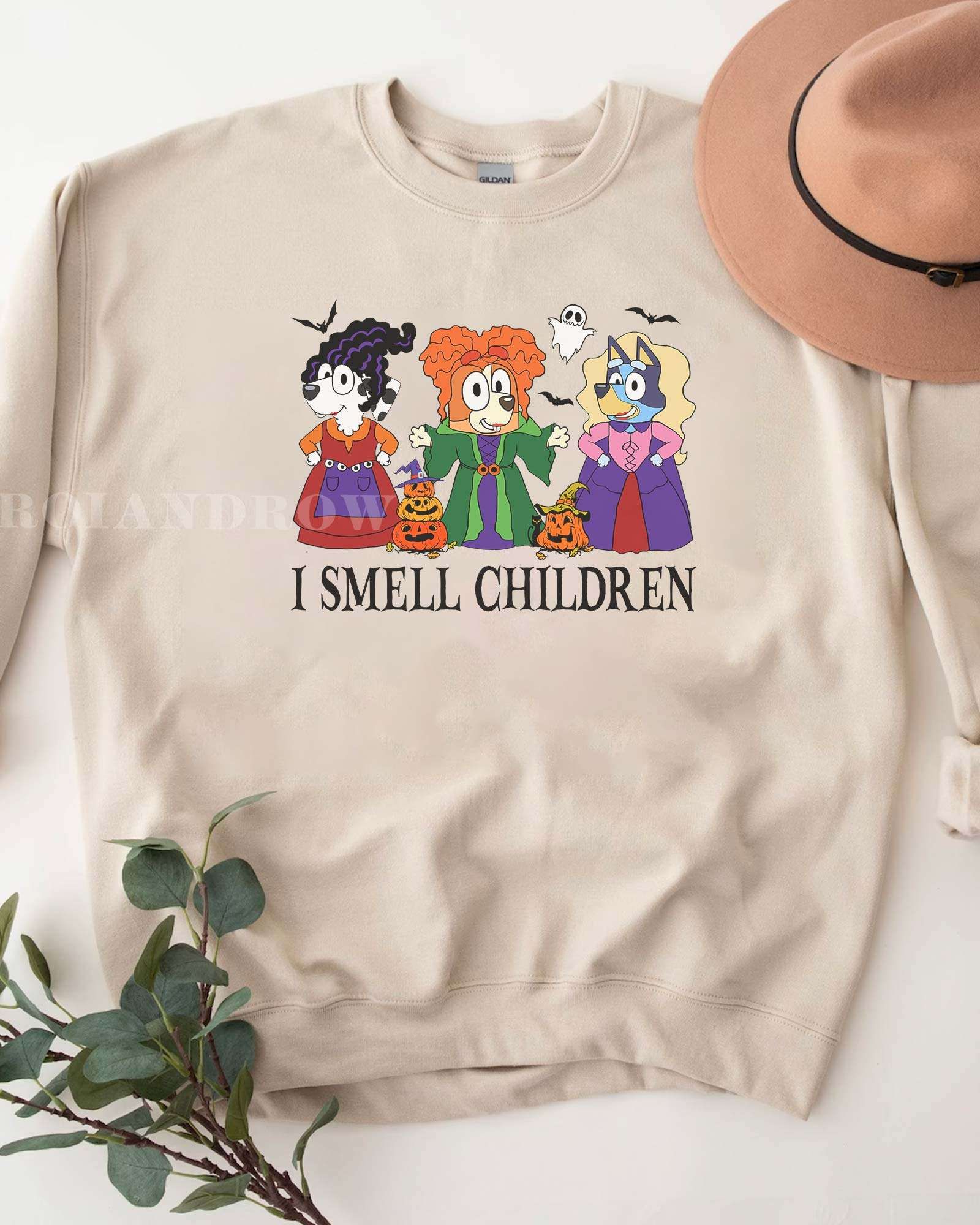 PREMIUM Bluey _I Smell children_ Hocus Pocus Halloween Sweatshirt