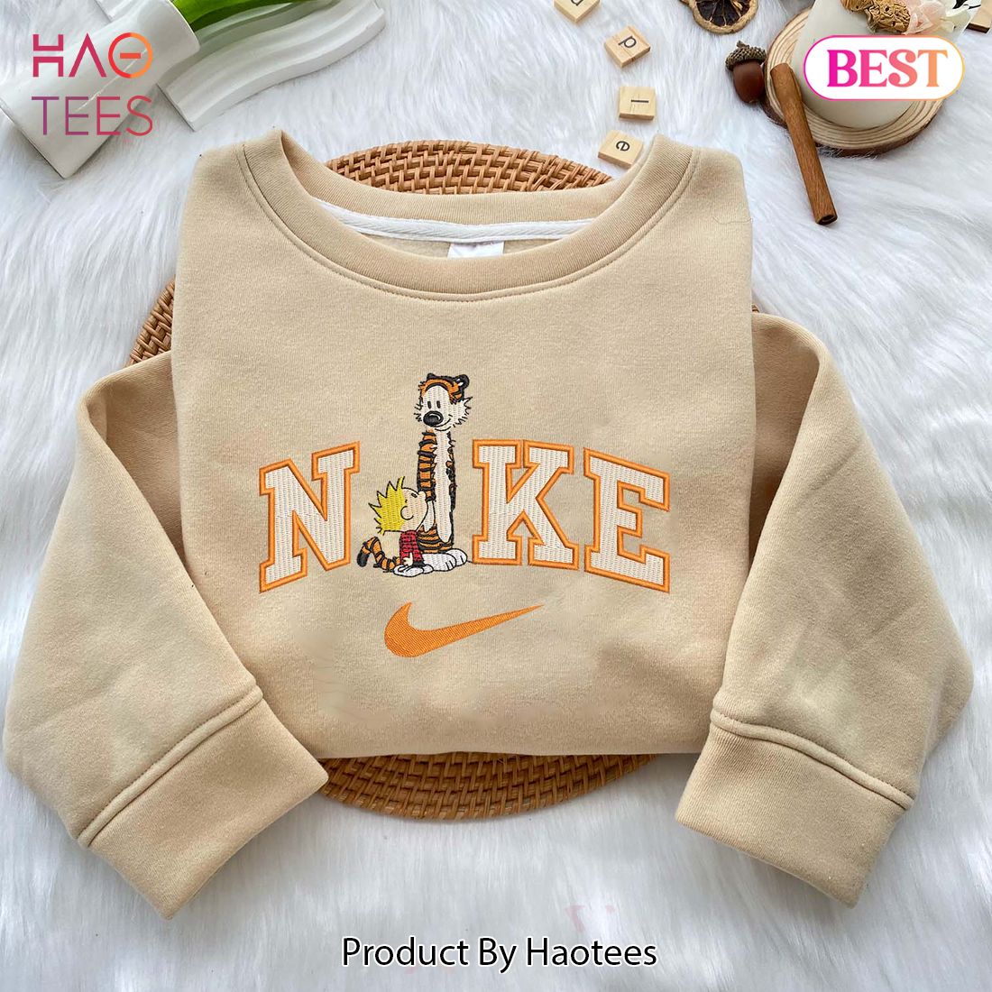 PREMIUM Calvin And Hobbes – Embroidered Youth Sweatshirt