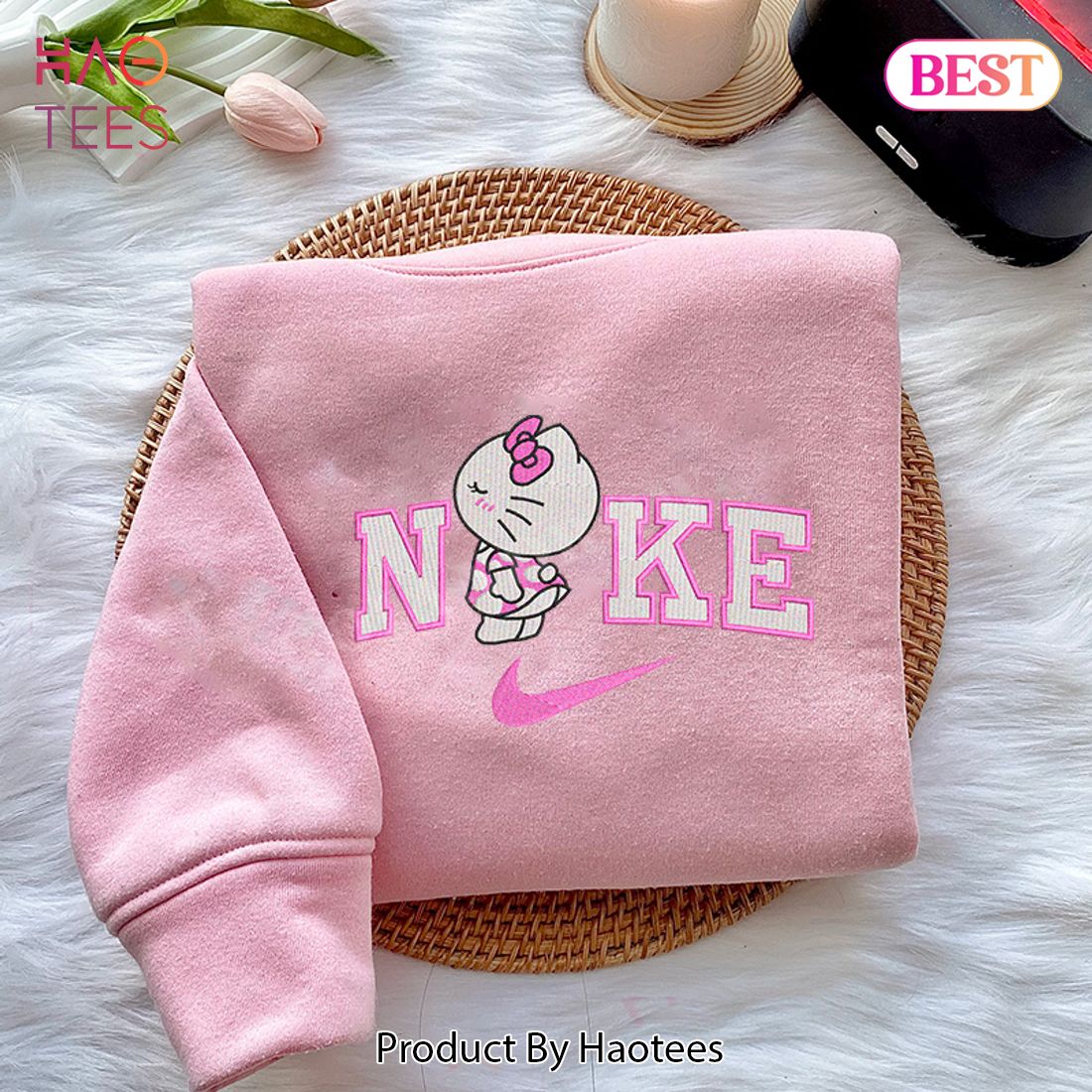THE BEST Hello Kitty – Embroidered Youth Sweatshirt
