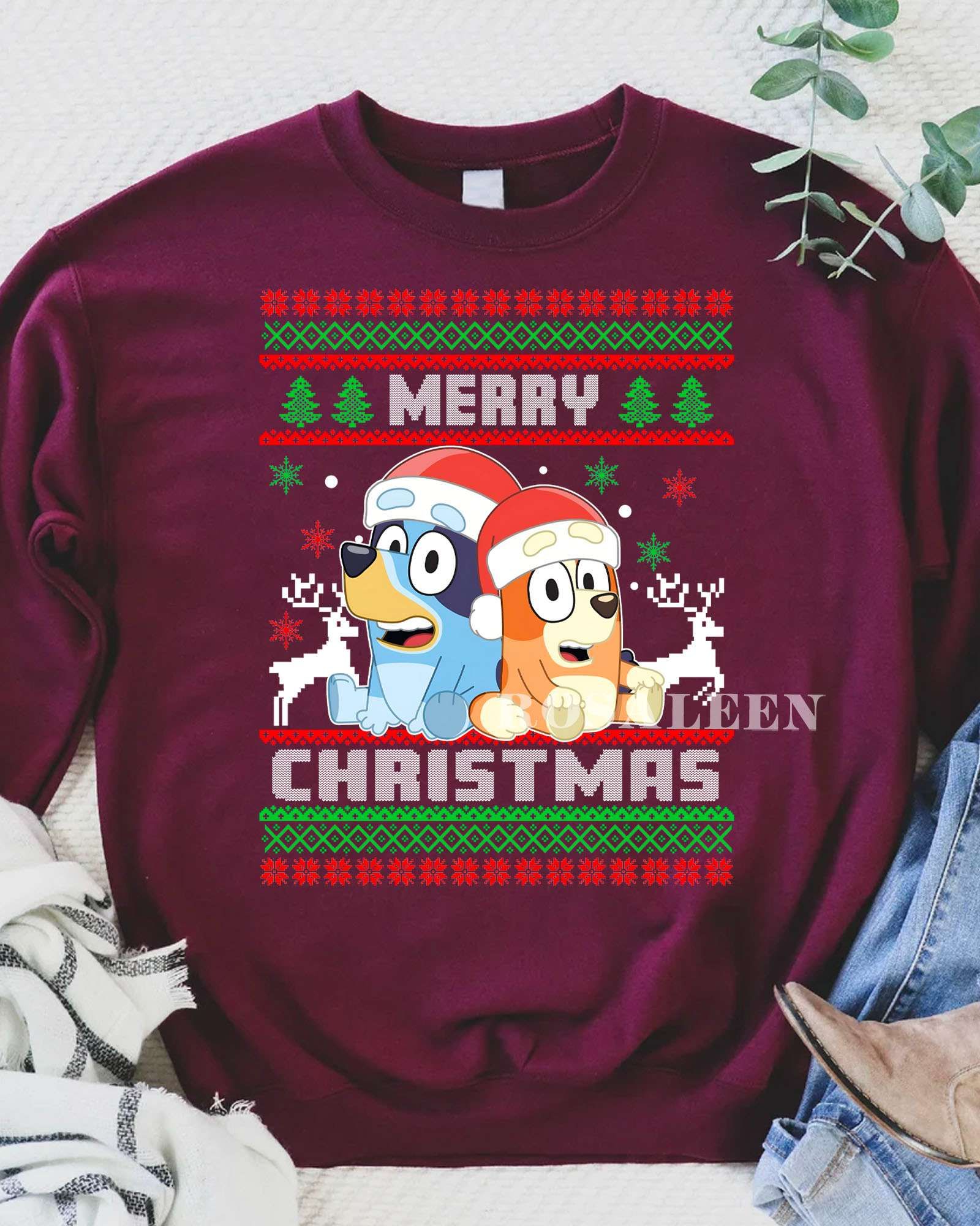 TRENDING Bluey Ugly Christmas Sweatshirt, T-Shirt