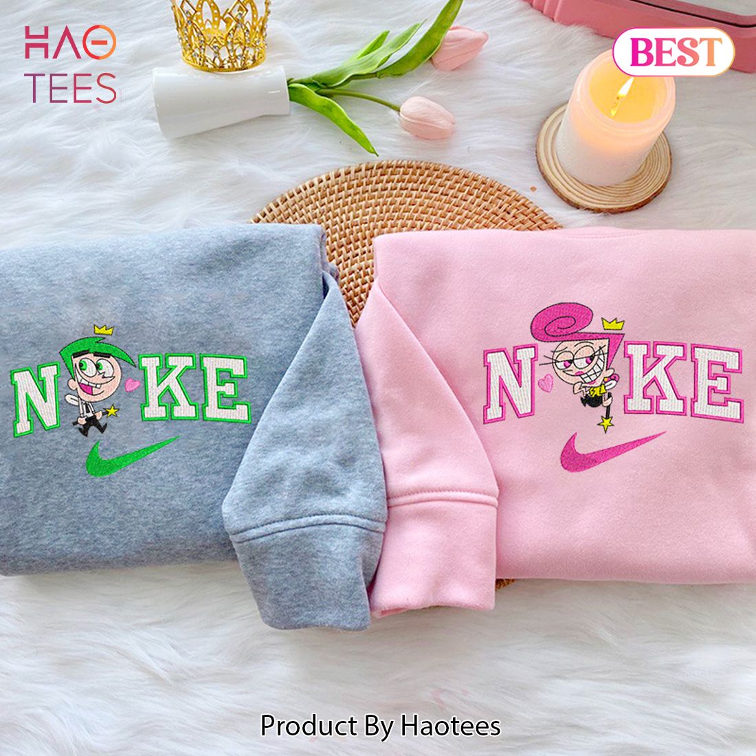 TRENDING Cosmo and Wanda  Fairly Odd Parents  Embroidered Youth Sweatshirt