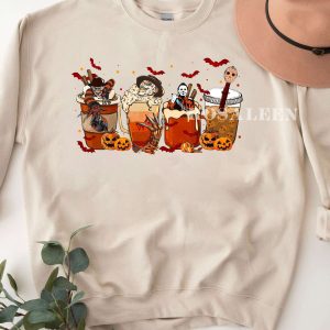 TRENDING Horror Characters Coffee Cup T-Shirt Halloween Shirt