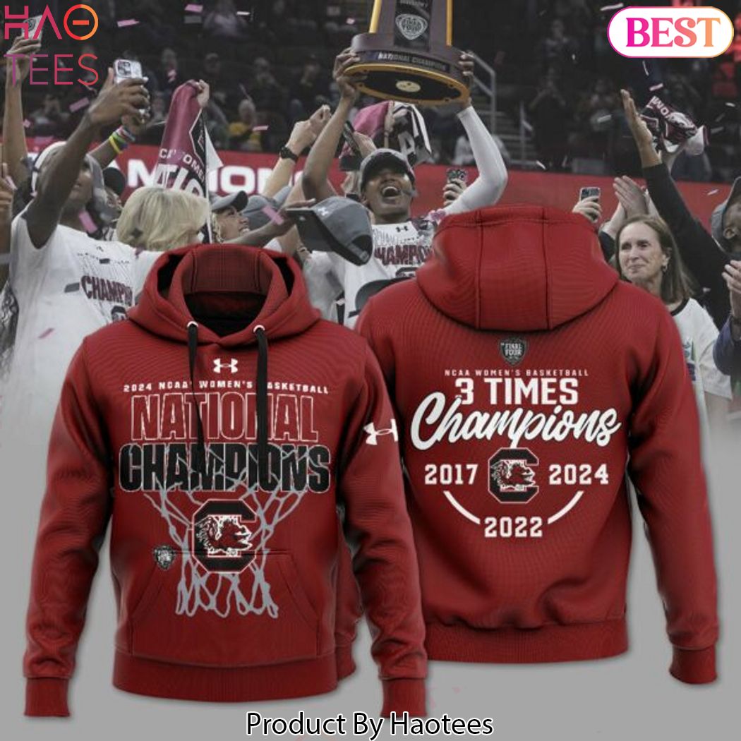 3 Time Champions NCAA South Carolina Gamecocks Hoodie