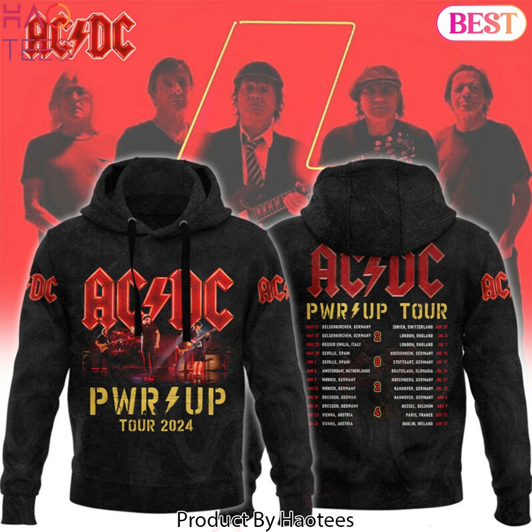 AC DC Pwr Up Tour 2024 Design Black Hoodie