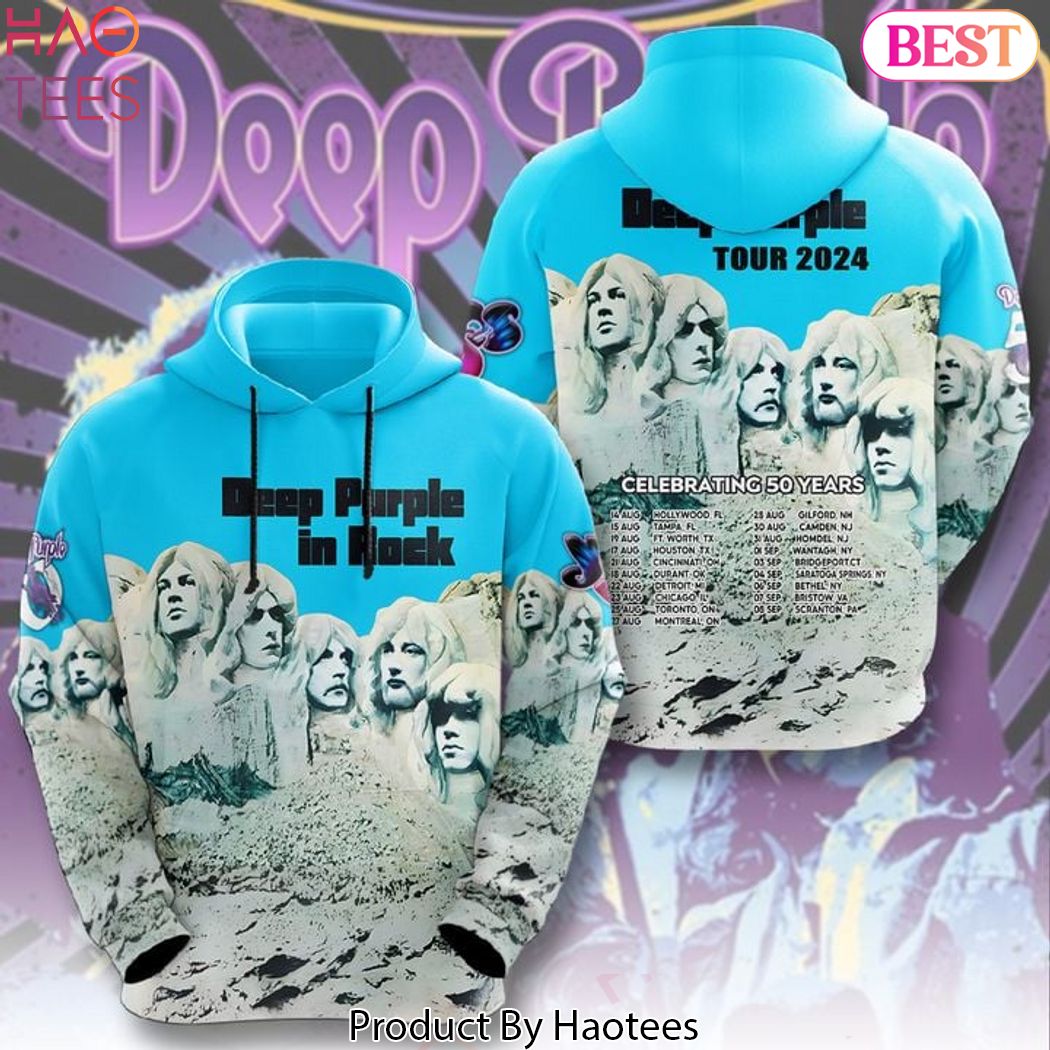 Deep Purple In Rock Tour 2024 Celebrating 50 Years Design Hoodie