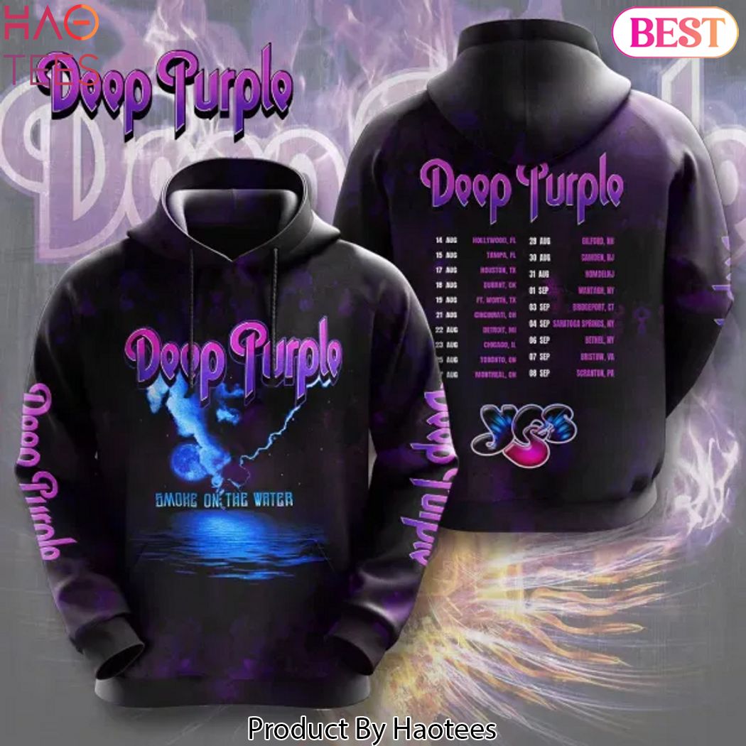 Deep Purple Smoke On The Water Design Hoodie