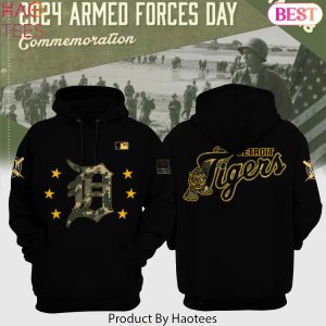 Detroit Tigers 2024 Armed Forces Day Design Black Hoodie