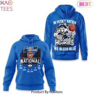 In Husky Nation We Bleed Blue UConn Huskies Hoodie